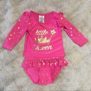 Infant Girl 2 Piece Pink Swimsuit 6/9 months